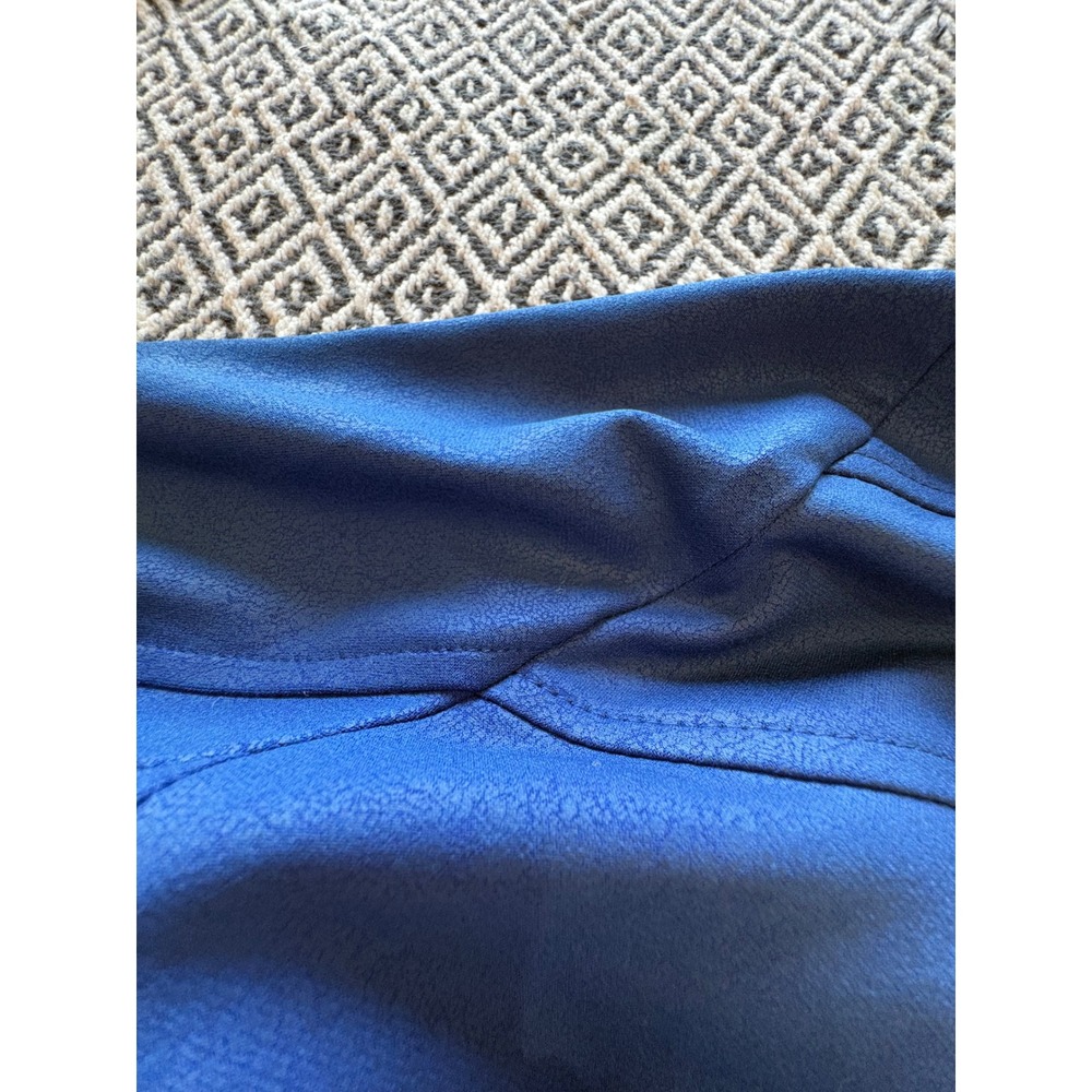 Clara Sunwoo Women Blue Textured Mock Neck Moto Jacket Small Cobalt Blue - Picture 8 of 9